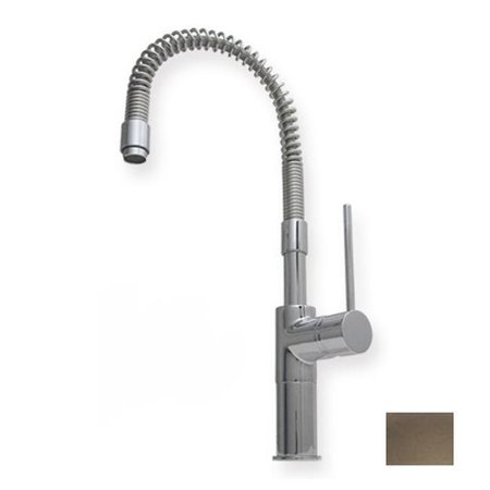 WHITEHAUS COLLECTION Whitehaus Collection  WHLX78558-BN 7.62 in. Metrohaus commercial single hole faucet with flexible spout and lever handle- Brushed Nickel-PVD WHLX78558-BN